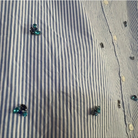 J. Crew Embellished Slim Fit Perfect Shirt Sz 6 - Picture 7 of 10